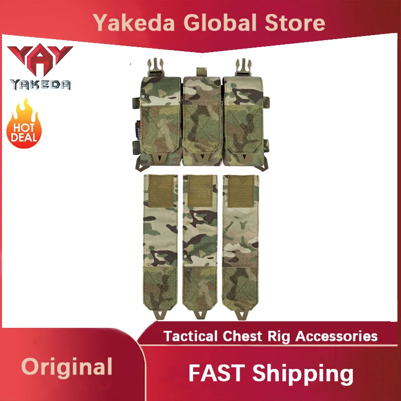 

YAKEDA Tactical Chest Hanger Accessories Multi-functional Replacement Flip Cover 556/762 Universal Composite Triple Front Panel