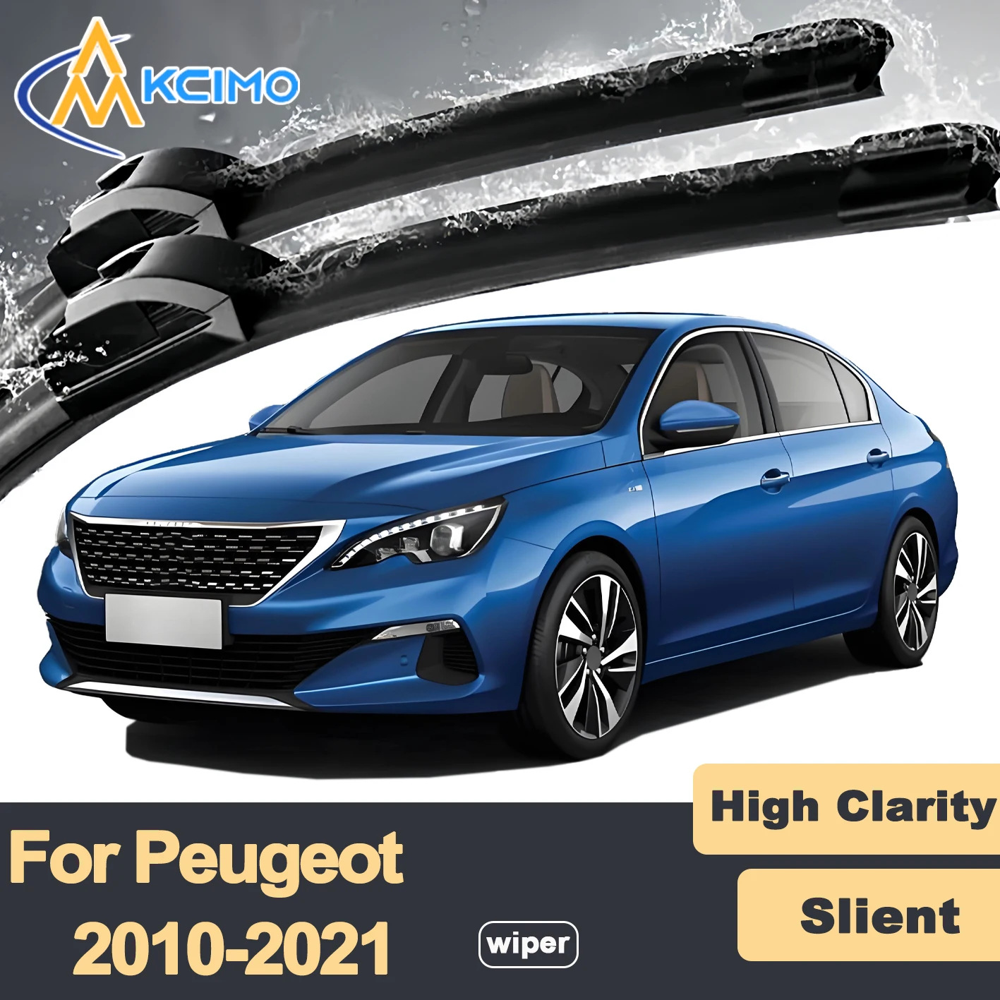

Premium Rubber Durable Silent Windshield Wiper Blades 2pcs for Peugeot 408 T7 2010-2021 Front Wiper Blades Set