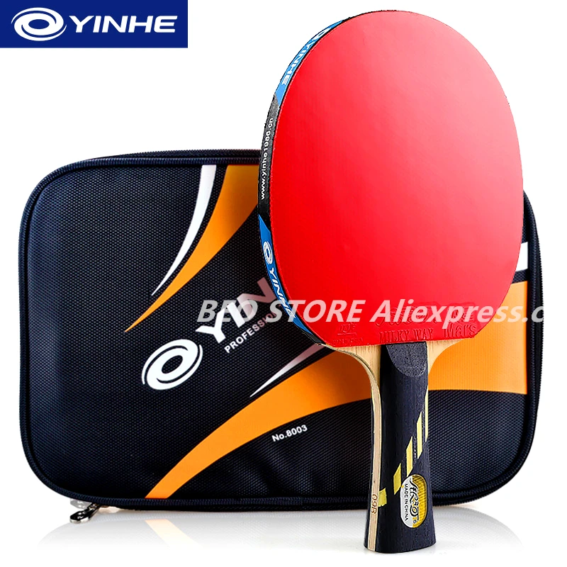 YINHE 9 Star raqueta Galaxy 5 madera + 2 carbon OFF ++ pips-in Goma raquetas de tenis de mesa, palo de ping pong