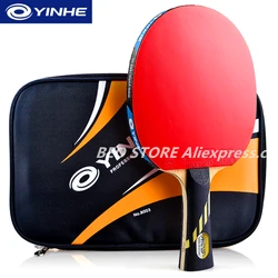 YINHE 9 Star rakieta Galaxy 5 drewno + 2 carbon OFF + + pestki-w gumowe rakiety do tenisa stołowego ping pong bat