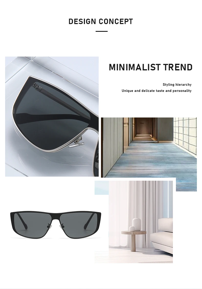Einteilige Sonnenbrille mit Metallrahmen, modische und hochwertige Sonnenbrille für quadratische und runde Gesichter für Damen und Herren 2507 – Detail 4