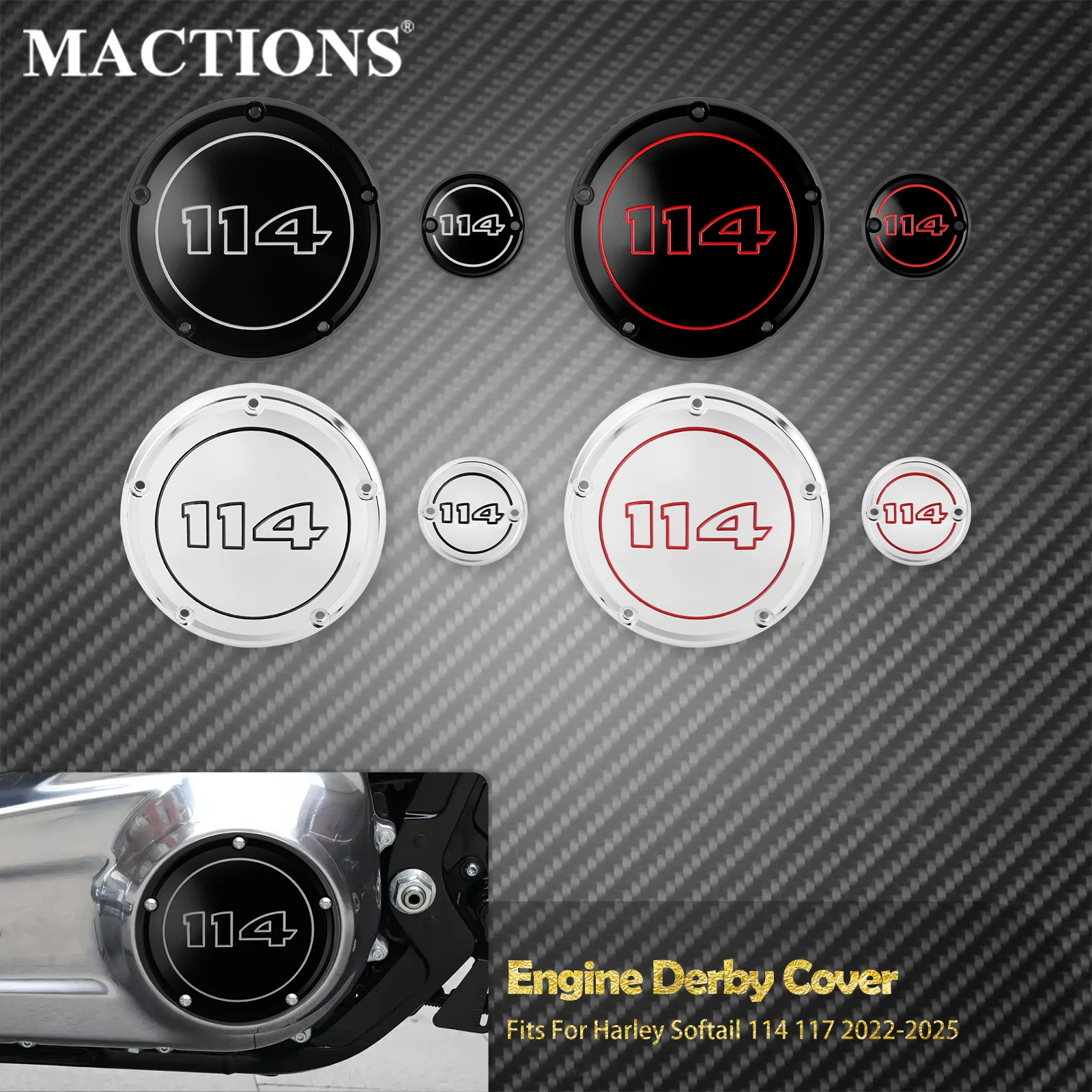 

Motorcycle Derby Timer Clutch Timing Engine Side Cover For Harley Softail 114 117 Street Fat Bob Low Rider Fatboy Breakout 22-25