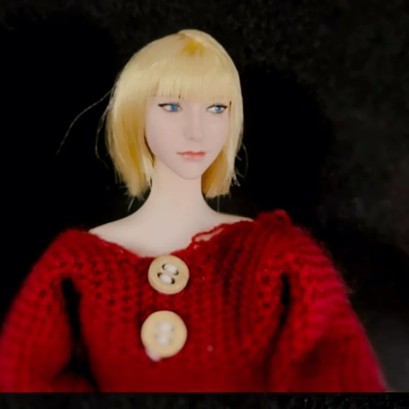 

1/6 Scale Female Soldier Long Hair Asian Beauty Head Carving for 12Inch White Skin Action Figures Doll Body