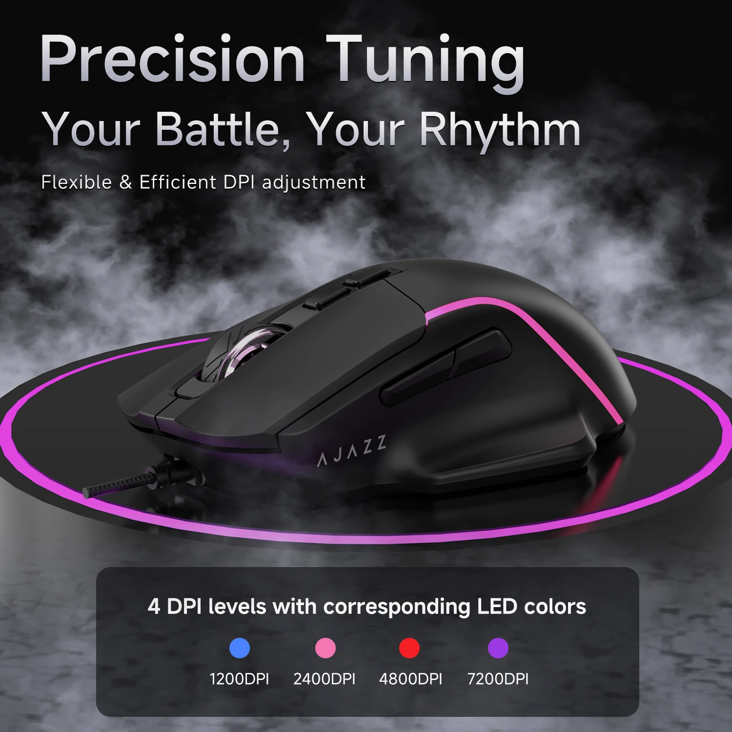 Ajazz AJ039 V2 Wired Mouse Gaming Sensor Breathing Lighting