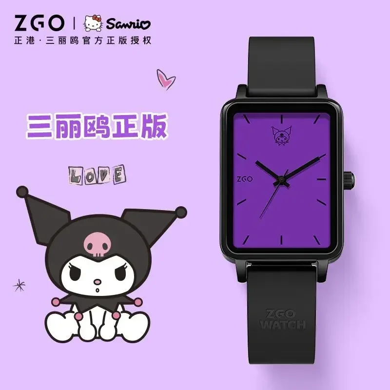 ZGOx Sanrio Genuine Watch Girls Junior High Students Sweet Cool Small Squares Quartz Watches Cute Birthday Gifts