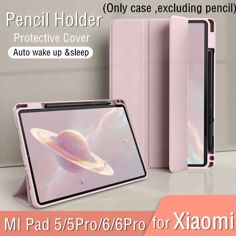 For Xiaomi Tablet Accessories Protector Mi Pad 5 6 7 6 Pro Case with Pencil Holder Auto Wake Up Cover for MiPad 6 5 Pro Funda