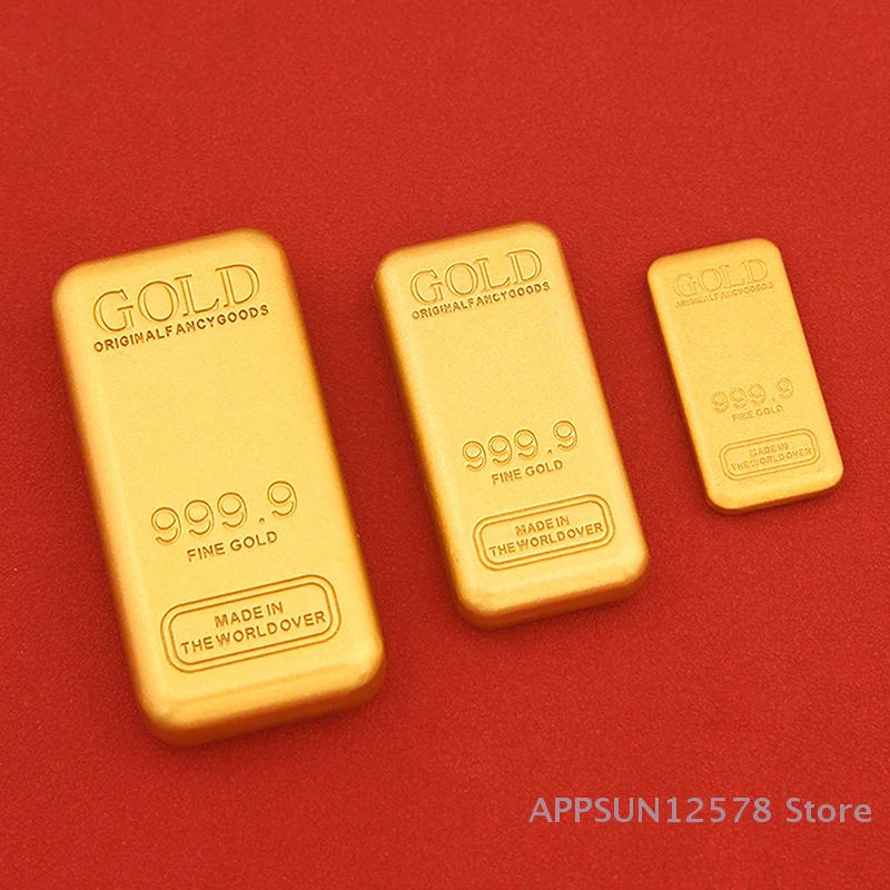 1Pcs Fake Gold Bar Simulated Golden Brick Movie Prop Novelty Gift Home Decor Simulation Decoration Crafts