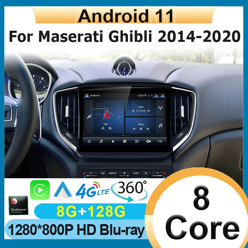 

Car Radio GPS Navigation for Maserati Ghibli 2014-2016 Qualcomm 10.26 inch Android 11 Multimedia Player Stereo Carplay Auto Unit