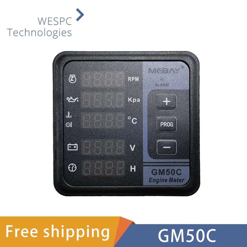 

Genuine GM50C Generator Digital LCD Multifunction Meter Monitor Engine Speed Oil Pressure Oil/Water Temperature Battery Voltage