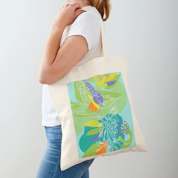 

Rainbow Lorikeet Tote Bag foldable reusable bag shopping bag logo Canvas for women university shopper