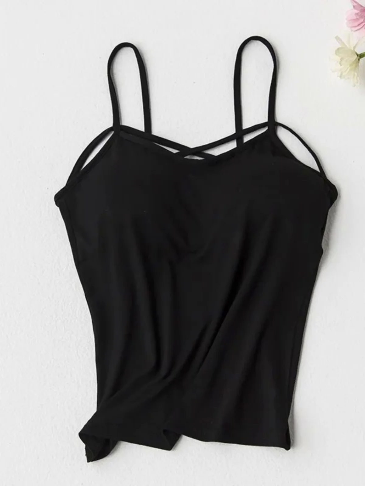 เสื้อกล้ามทรงเข้ารูปสำหรับผู้หญิง สีสันสดใส ดีไซน์ไขว้ด้านหน้า สไตล์ลำลอง แฟชั่นฤดูร้อน ความยาวปกติ ไม่มีแขน