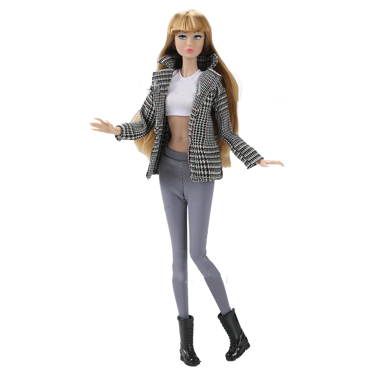 2025 جديد عارضة أزياء ملابس دمى لباس غير رسمي سترة جلدية معطف تنورة ل 1/6 BJD دمية الجينز بانت 30 سنتيمتر دمية فستان الملحقات