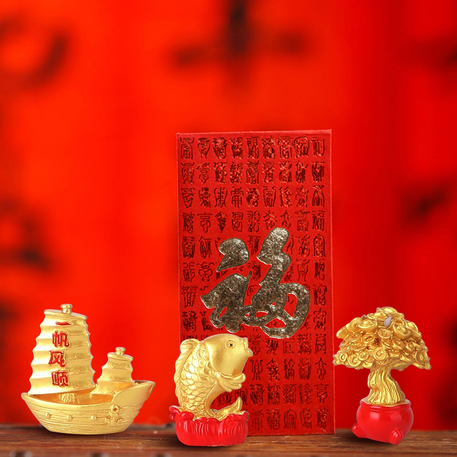 

8Pcs Spring Festival Decorations Lovely New Year Ornaments Set Auspicious Crafts for Home Desktop Party Garden Event Chinese