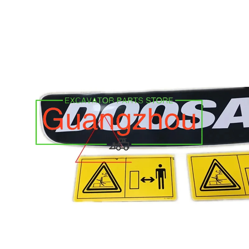 Daewoo Doosan DX55 60 75 88-9C Rear Weight Sticker Mark Color Bar Dangerous Sticker excavator parts