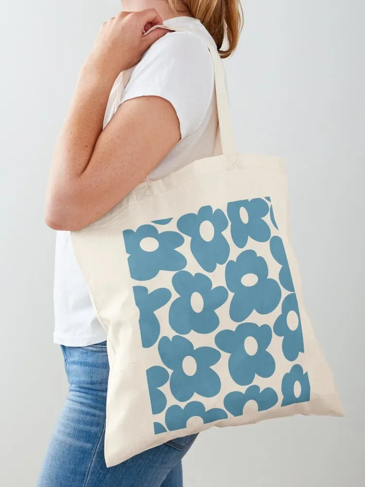 

Blue Groovy Flowers Tote Bag Reusable bags Fabric bag Gift bag shopping logo