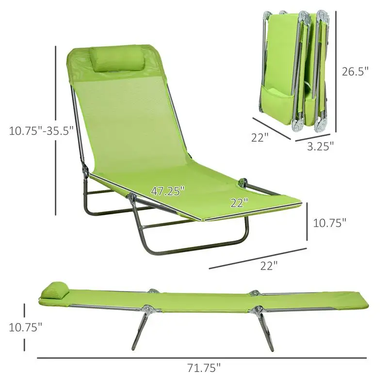 2-teilige klappbare Chaiselongue-Stühle, Sonnenschutzstühle für den Pool, Outdoor-Loungesessel mit 6-fach verstellbarer Rückenlehne, atmungsaktiv