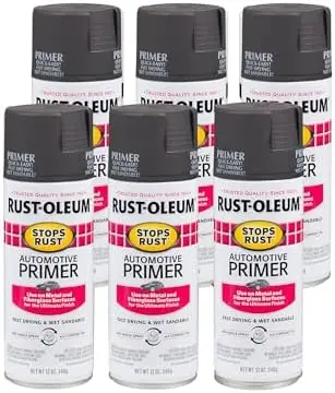 

Rust-Oleum 6PK Stops Rust Primer Spray 12 oz Flat Dark Gray – Automotive Grade