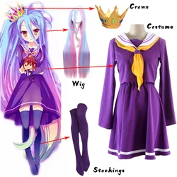 Anime No Game No Life Cosplay Shiro Cosplay Costume Sailor Suit School Uniform JK Dress Women Halloween Custom Made
