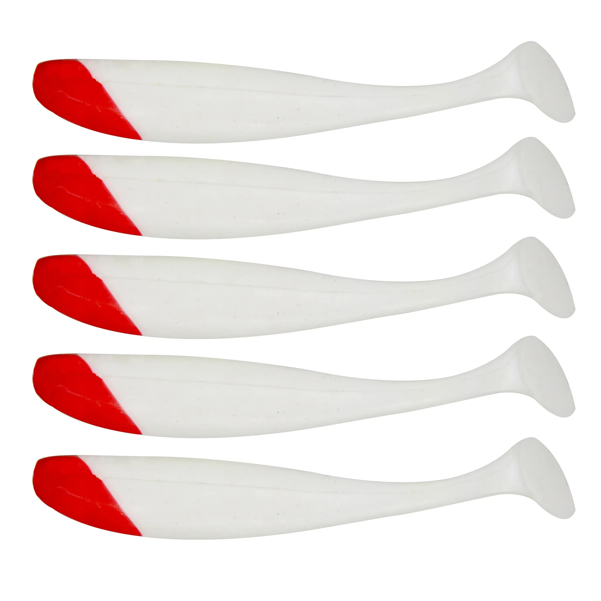 

T-tail Soft Worm Red Head White Body 5.5/6.3/7cm Lures Soft Bait Bionic Lures Fishing Tackle Wholesale