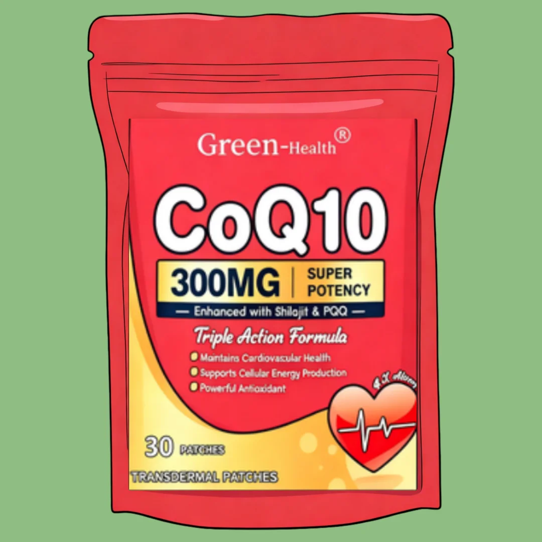 Coenzyme Q10 Transdermal Patches Powerful Antioxidant for Heart & Brain Health and Energy - One Month Supply