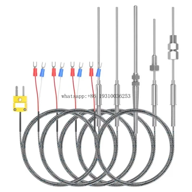 

Stainless Steel Sheathed Dia 1.0mm 1.5mm 2.0mm 3.0mm K J Type Flexible Probe Thermocouple Temperature Sensor