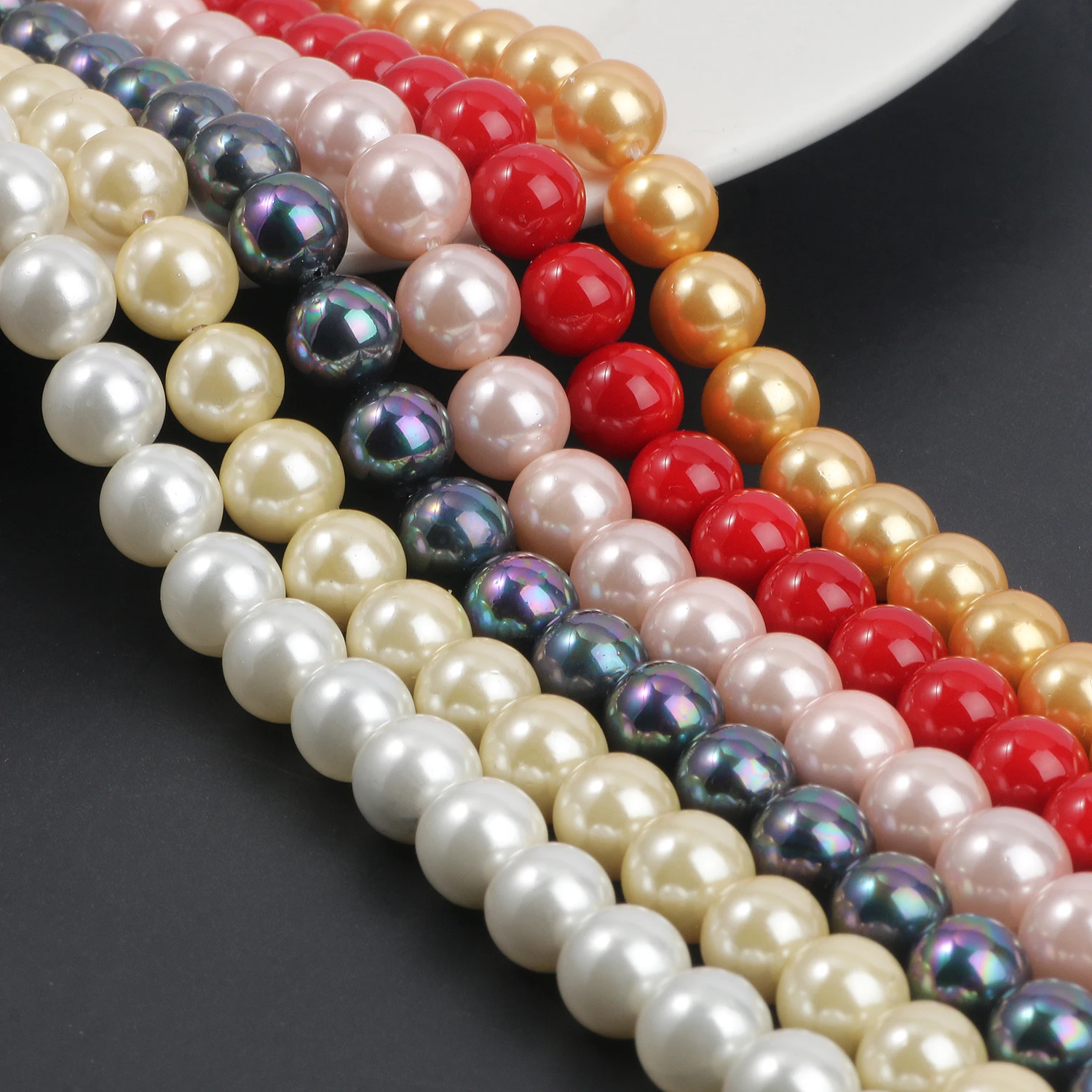 Natural Shell Mother of Pearls Beads Round Loose Spacer Beads for Jewelry Making DIY Bracelet Necklace Accessories 6 8 10mm