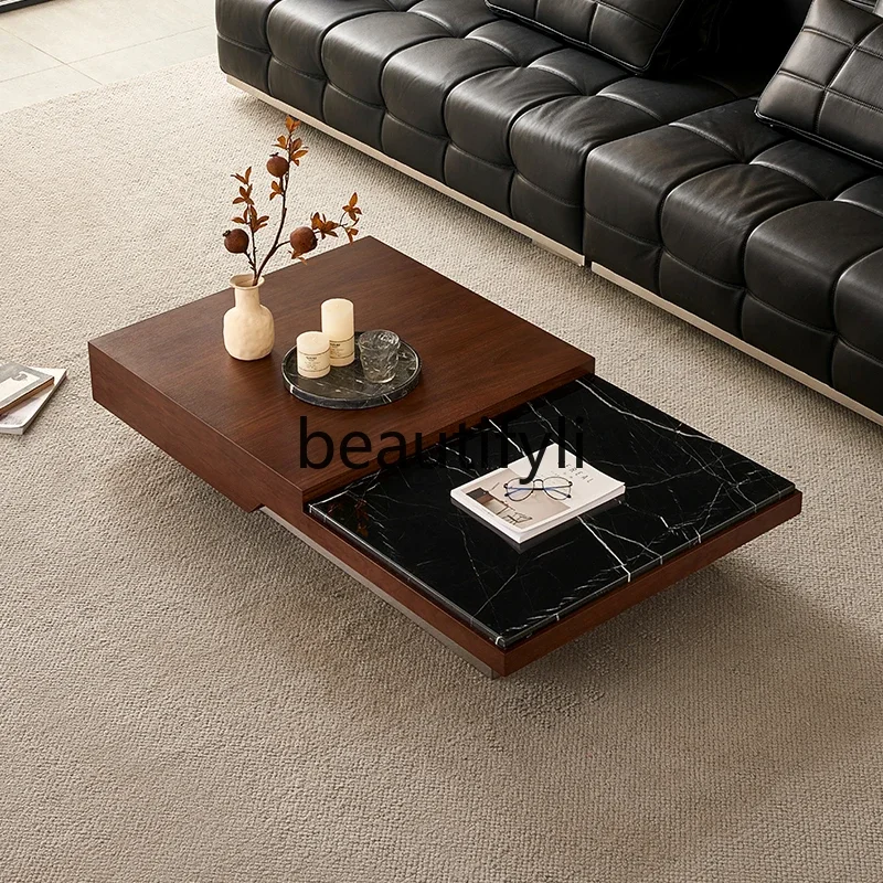 Italian minimalist irregular rectangular antique living room natural marble coffee table