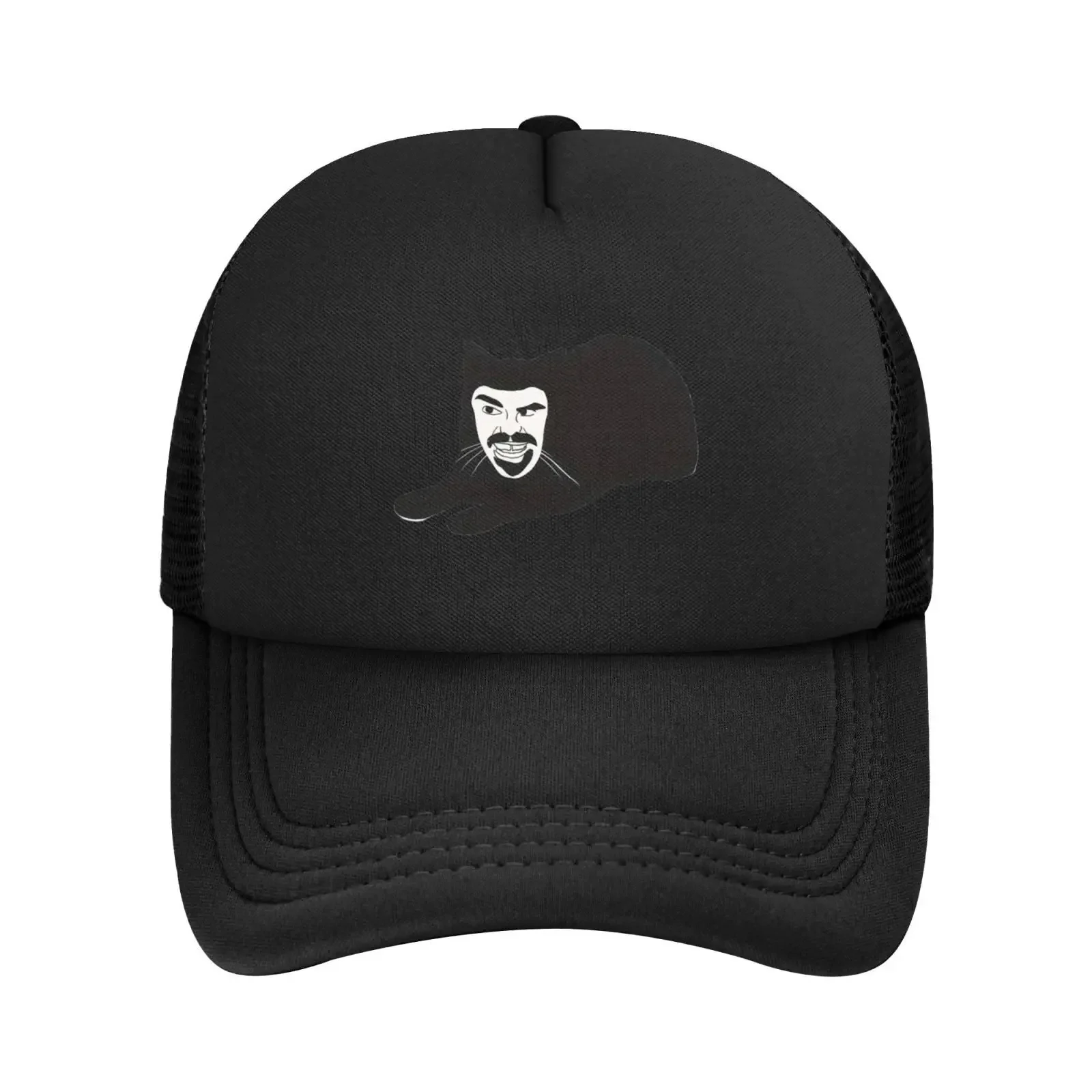 1pc What We Do In The Shadows Inspired Cat Mesh Baseball Cap - Unisex, Breathable, Sun-Protective Trucker Hat With Adjustable St