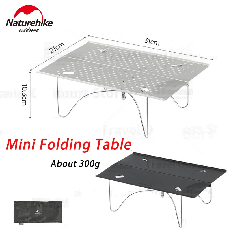 Naturehike Outdoor Mini Folding Table 300g Ultralight Aluminum Alloy Portable X Structure Foldable Camping Integrated Mini Table