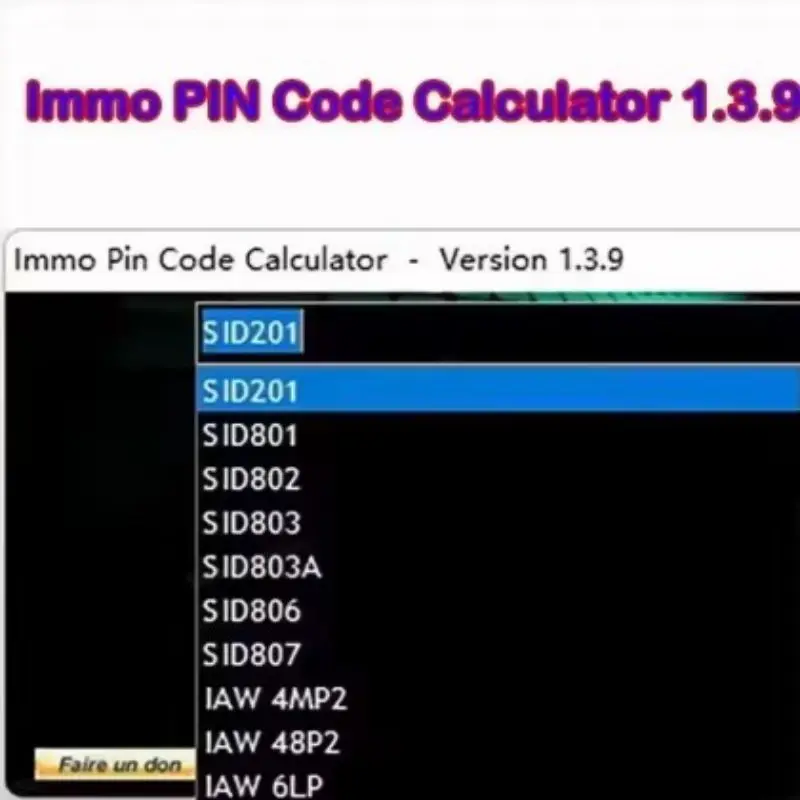 

PIN Code Calculator Immo 1.3.9, Decoding Tool for Car Repair PSA ECU Opel Fiat VAG - Programmable Keyless Remote Input Control