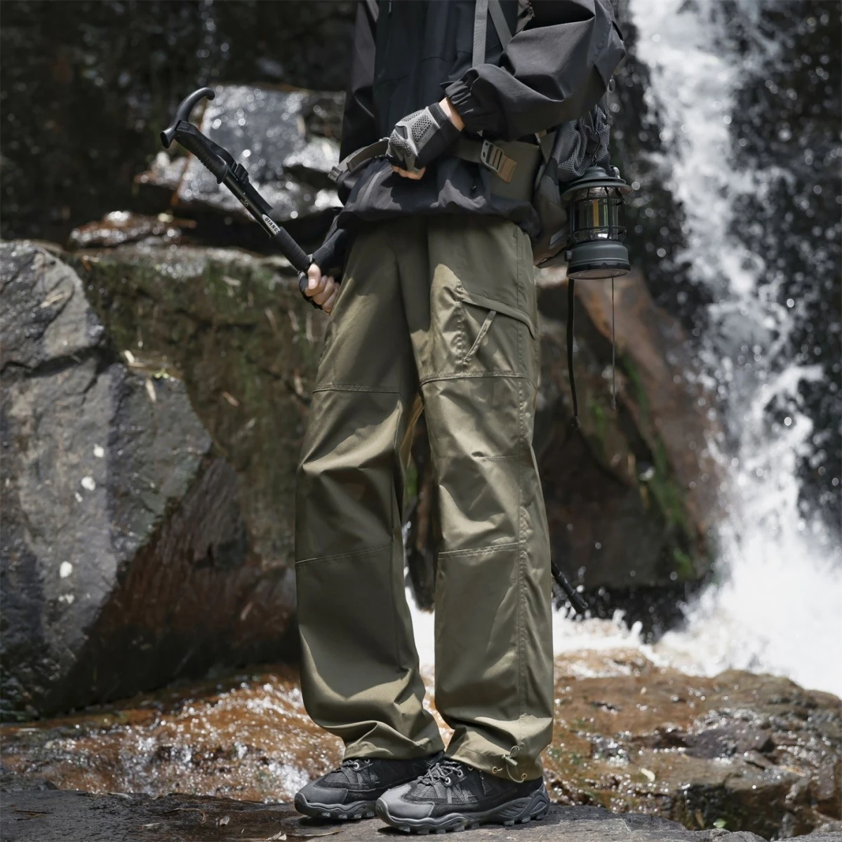 Outdoor Climbing Waterproof Men's Cargo Pants American Style Straight Leg Loose Fit Sport Casual Trousers for Men
