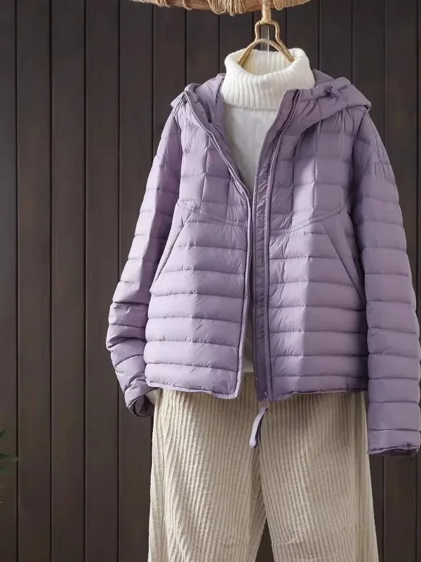 

Худи в корейском стиле: легкая теплая хлопковая куртка с капюшоном, однотонная, простой дизайн, для повседневной носки зимой