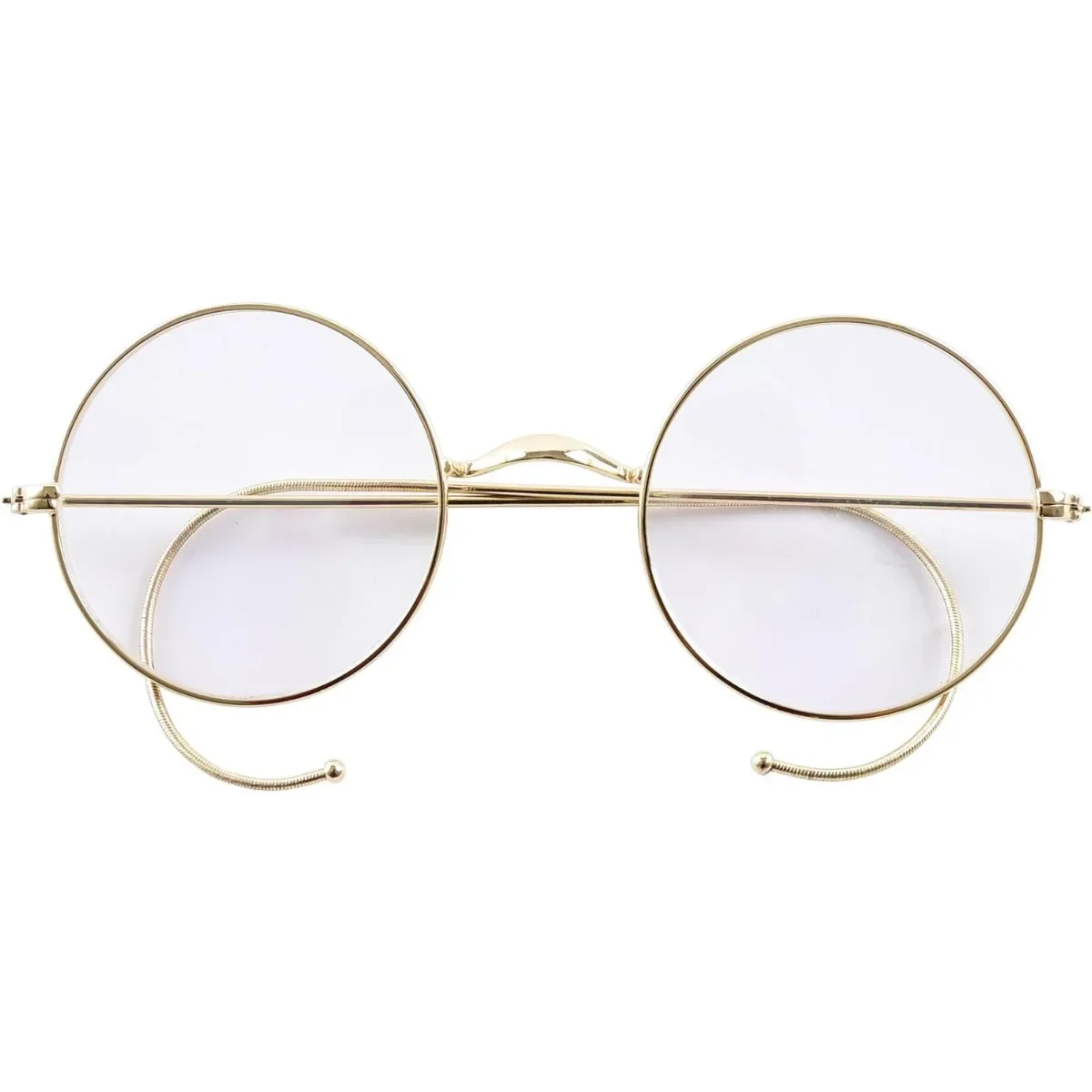 Agstum Retro Mid / Large Round Wire Rimmed Eyeglasses Frame without Nose Pads