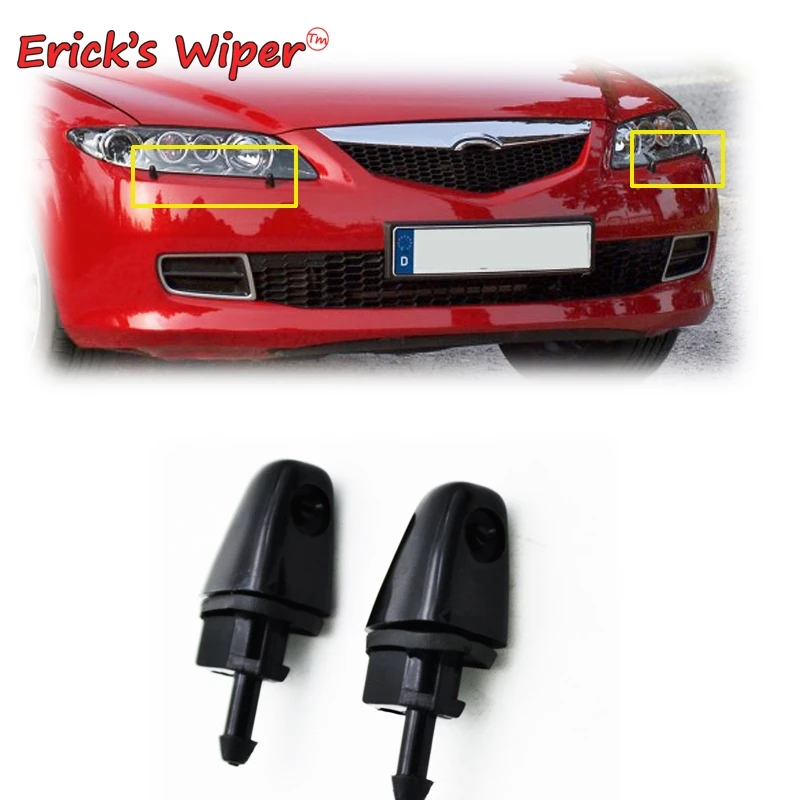 Erick\'s Wiper 2Pcs/set Front Headlight Washer Jet Nozzles Bumper Sprayer For Mazda 6 M6 GG1 2002 - 2008 OE# GR1A518G0A