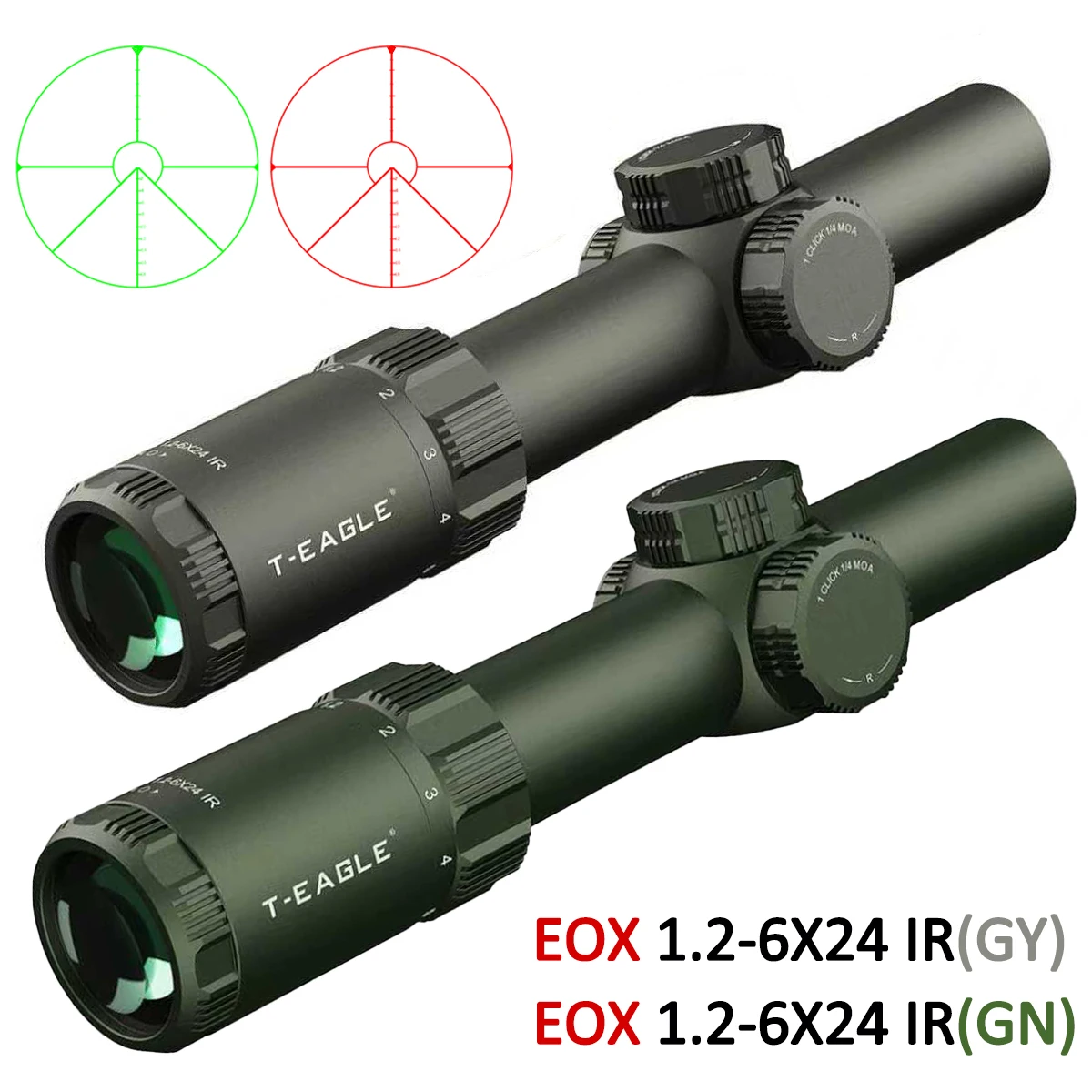 

EOX 1.2-6X24 IR Tactical Hunting Scope Precision Shooting Riflescope Optics Collimator Air PCP Sight for 11/20mm Rail Mount