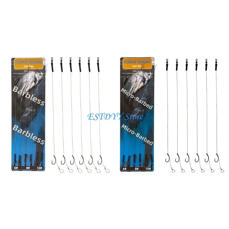 

G6DE Carp Hooks Carp Fishing Bait Rigs Braided Thread Line Leader Carp Fishing