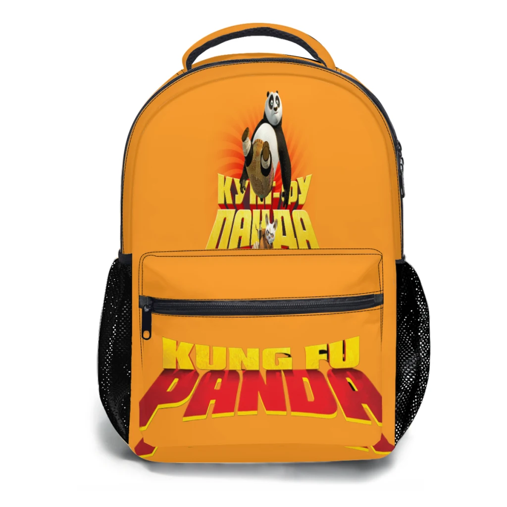 K-kung Fu Panda mochila escolar de dibujos animados para niñas, gran capacidad, 17 pulgadas