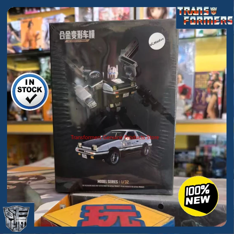 original In stock Transformer Alloy AE86 White and black color Cool metal car model hot toys animated characters Movable robot