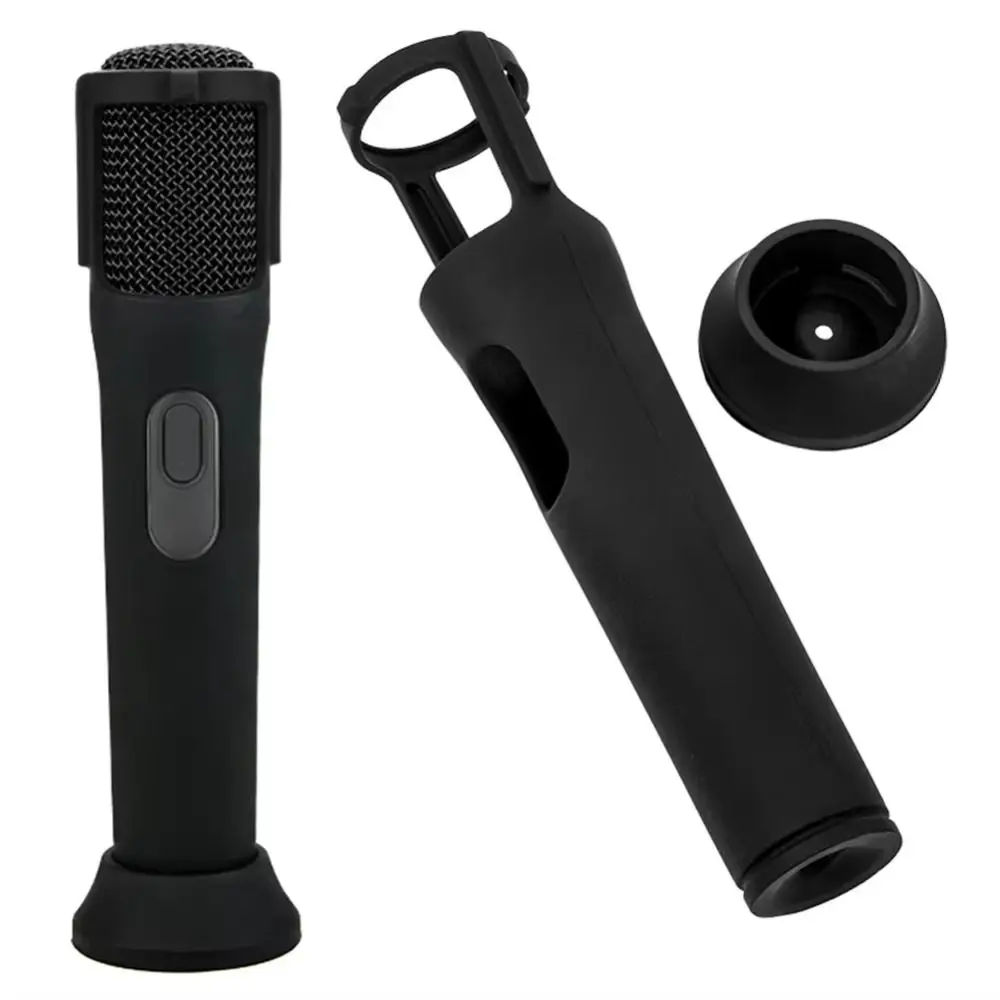 Black Protective Sleeve Shockproof Detachable Base Mic Protector Cover Anti-Slip Enhanced Grip for for JBL Wireless Microphone
