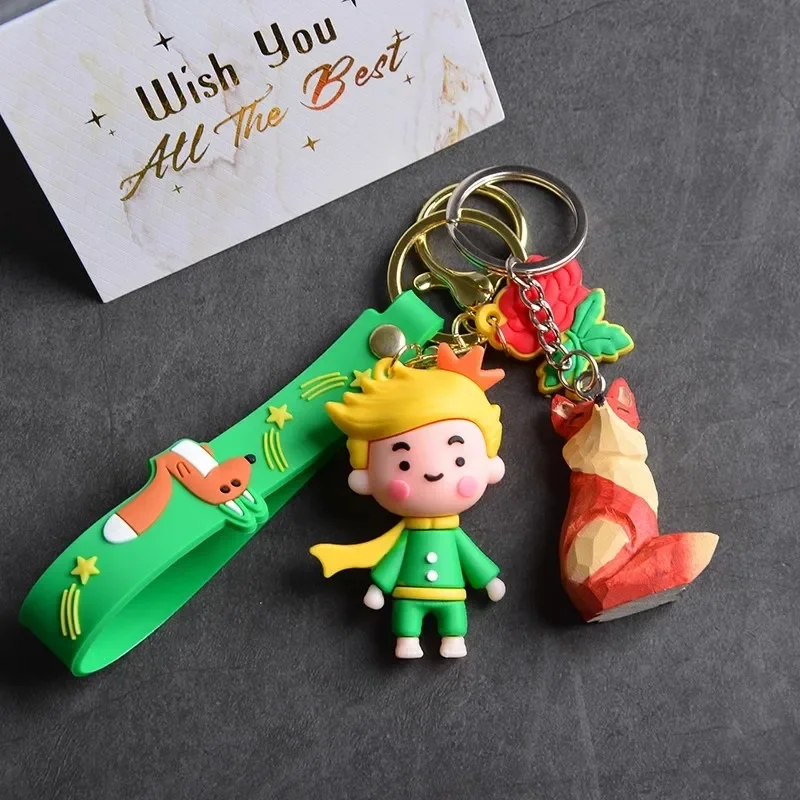 Cute Creative Gift Little Prince Doll Keychain Petit Prince Key Ring Pendant Women Girl Bag Car Accessories Silicone Keychins