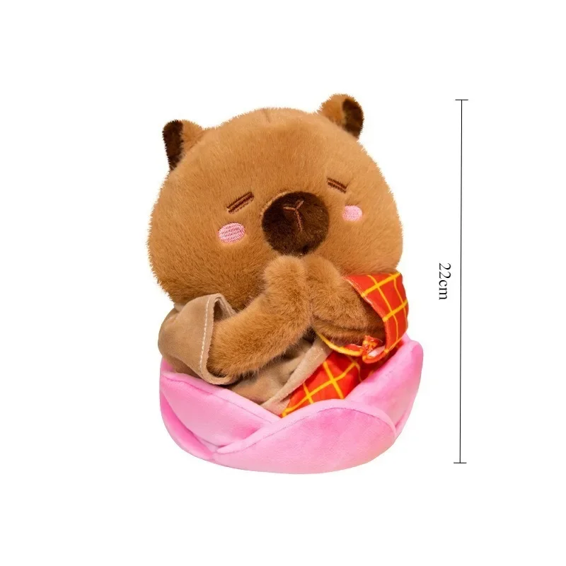 봉제 인형 팝콘 디자인 귀엽고 폭신한 카피바라 힐링과 따뜻함 성인 생일 서프라이즈 애니메이션 및 크리스마스 선물
