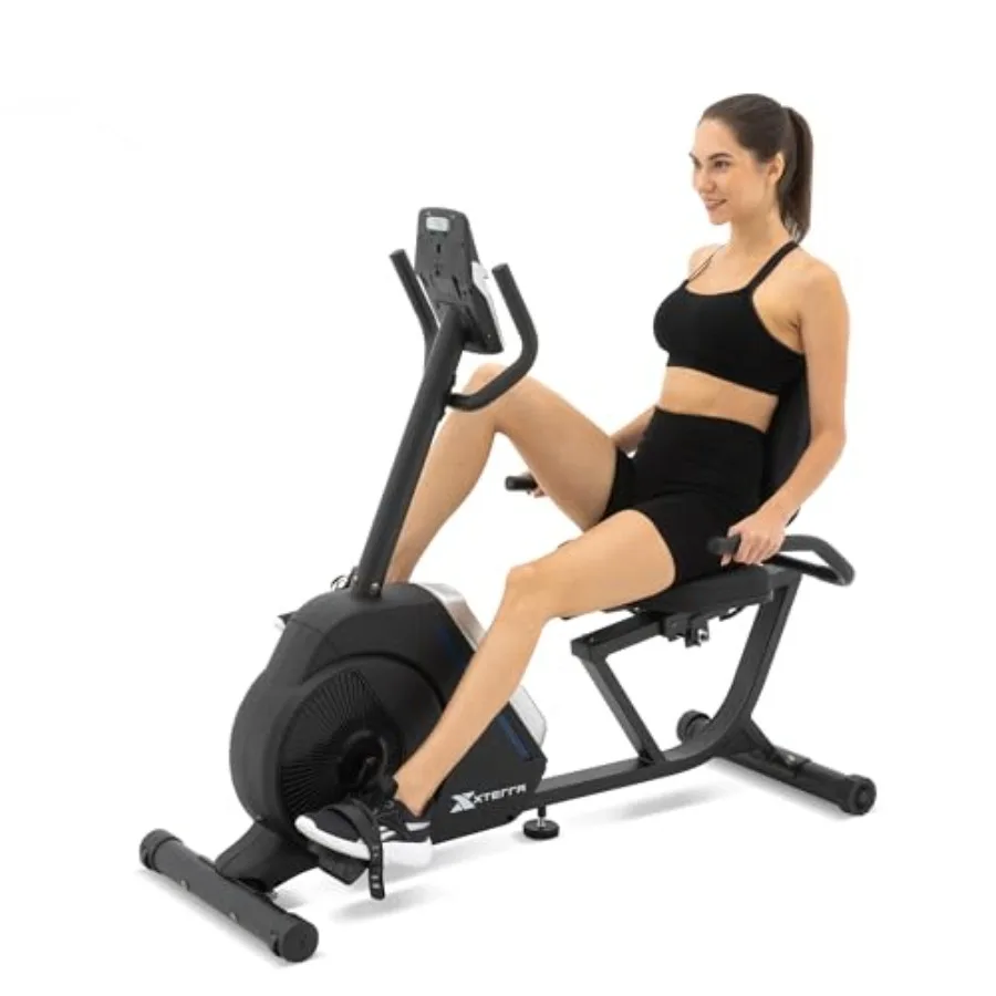 

Recumbent Bike for Home Fitness Training with Adjustable Resistance Black Frame Comfortable Ergonomic Design