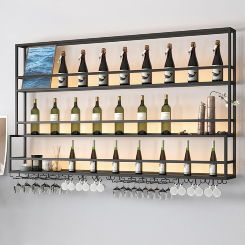 Bar Movable Liquor Commercial Shelf Salon Luxe Beer Bottles Restaurant Buffet Cabinet Wine Bottle Rack Botellero Vino Furniture