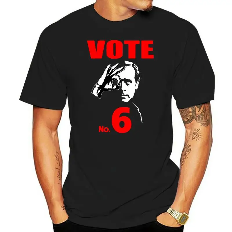 The Prisoner Vote 6 Inspired By The 1967 Mcgoohan Tv 2022 Summer Slim Fit Men Hipster O-Neck Popular Tops Make My Own T Shirt