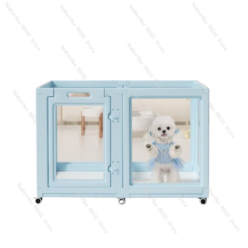 360 Degree Panoramic Transparent Pet Playpen Foldable Indoor Dog Fence Movable Safety Barrier for Small Medium Puppy Cat
