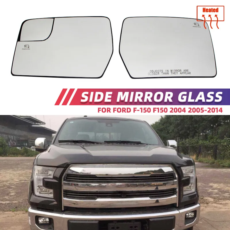 Heated Car Front Door Side Rear View Wing Mirror Glass With Base Plate For Ford F-150 2011 2012 2013 2014 Exterior Accessories