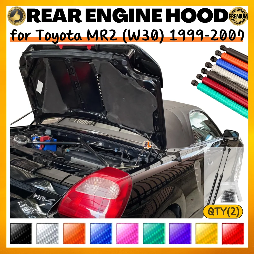 

Qty(2) Rear Engine Hood Struts for Toyota MR2 MRS (W30) 1999-2007 Modify Gas Springs Shock Absorbers Lift Supports Dampers