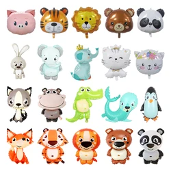 Q-version Animal Foil Balloons Lion Tiger Bear Fox Rabbit Panda Zoo Theme Baby Shower Birthday Party Decorations