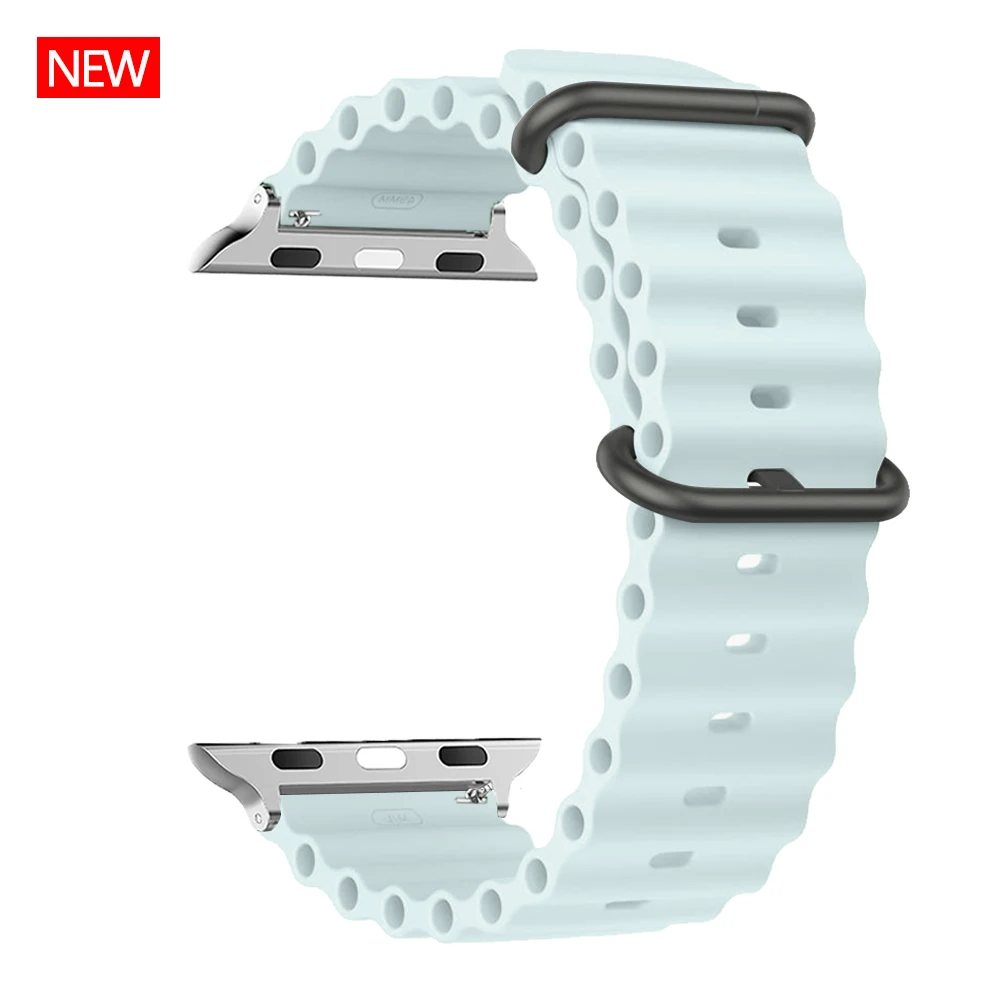 Ocean Band For Apple Watch ultra 2 Band 49mm 45mm 40mm 44mm 46mm 41 38 Correa Silicone Bracelet iWatch serie 7 6 se 8 9 10 Strap