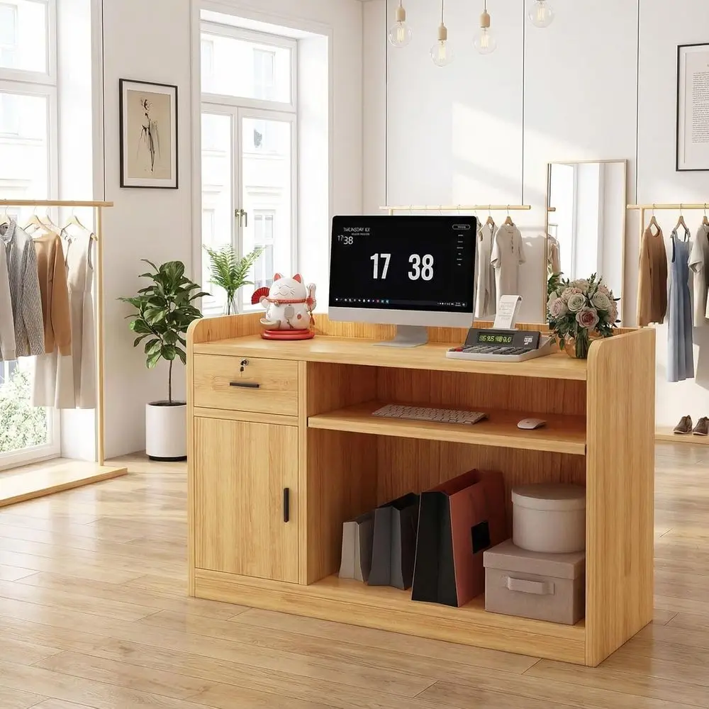 

Двойной стол толщиной 15 мм для вестибюля, приема в отеле или домашнего офиса (120x42x92 см)